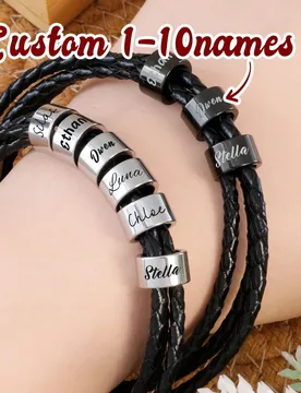 Pulsera tejida con nombre personalizable, pulsera con cuentas de apellido familiar personalizada, estilo minimalista, se pueden personalizar múltiple - Shein - FashionsVida