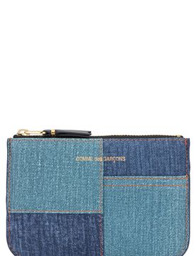 Comme Des Garçons Wallet Patchwork Leather Wallet with Geometric Panel Design