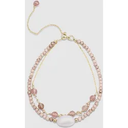 Pulsera de cordón e hilo áfrica moda acabada en oro amarillo de 18 quilates con circonita champagne