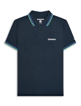 Mens Navy Twin Tipped Polo Shirt - Male - Navy - X-Large - Lambretta - FashionsVida