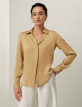 Donna Camicia in Seta Double Stretch Elegante S