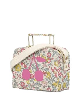 Floral Print Cherry Motif Mini Top Handle Bag