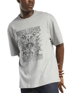 X DC Face-Off Tee Medium Grey Heather S Herren - Reebok - FashionsVida