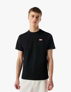 Mens Red Label Essentials Logo Detail T-Shirt In Black Cotton - Size Large - Hunter - FashionsVida