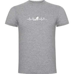 T-shirt à Manches Courtes Skiing Heartbeat Heather Grey XL
