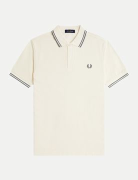 Poloshirt mit Doppelstreifen Beige S