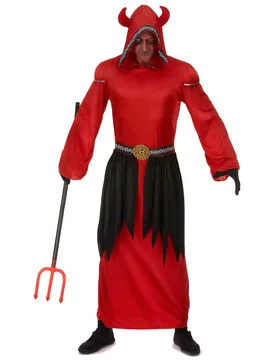 Langes Teufel-Herrenkostüm Dämon rot-schwarz - male - KARNEVAL-MEGASTORE - FashionsVida