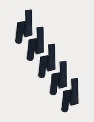 Pack Cotton Rich School Tights (2-16 Yrs) Navy female