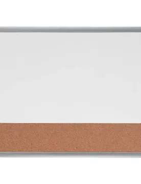 Piccola Lavagna Magnetica Orizzontale Bianca Con Bacheca In Sughero 58x3 Cm