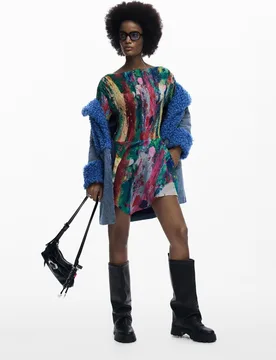 Vestido asimétrico fruncido - Desigual - FashionsVida