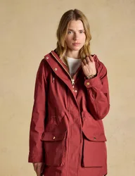 Waterproof Hooded Longline Raincoat Burgundy female