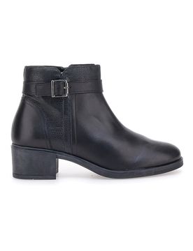 Stivaletti neri in pelle con fibbia laterale 853065 40