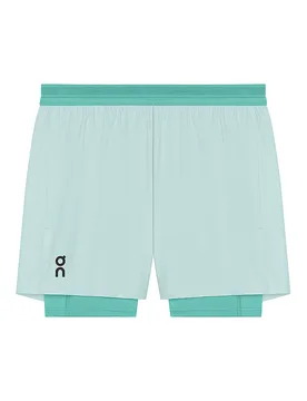 Pantalón corto de running Performance 2/1 para hombre azul claro S - On - FashionsVida