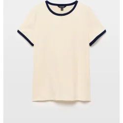 Camiseta de mujer de algodón con cuello redondo