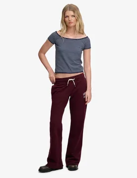 Superdry Damen Athletic Jogginghose mit Schlag und Stickerei Red - Größe: 40 - 54.99 - FashionsVida