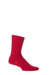 Pair Red of London Mohair Ribbed Knit Comfort Cuff True Socks Unisex 11-13 Unisex - - Red - Size: 11-13 Unisex