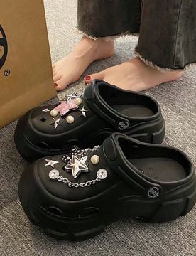 Sandalias de playa Y2K para mujer de verano, nuevas, perforadas, con suela gruesa, para jardín y uso al aire libre, ligeras, cómodas y con aumento d