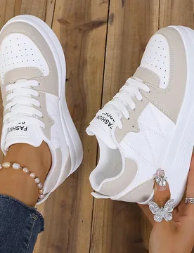 Zapatillas deportivas casuales de mujer para otoño/invierno con suela gruesa y tacón de cuña, ideales para actividades al aire libre, zapatillas pa - Shein - FashionsVida