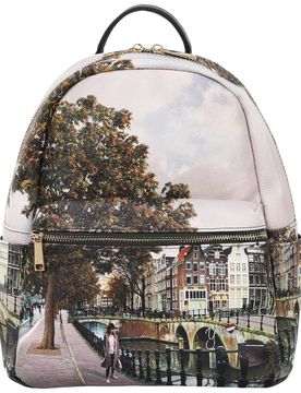 Zaino donna AMSTERDAM BRIDGE backpack tasche multiple chiusura zip