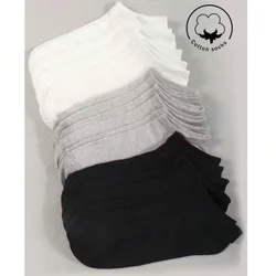 Par de calcetines invisibles de algodón para mujer, blanco/gris/negro, calcetines de primavera/verano, malla transpirable, adecuados para uso diario,
