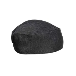 Unisex Denim Chef Skull Cap (Black Denim) - One Size