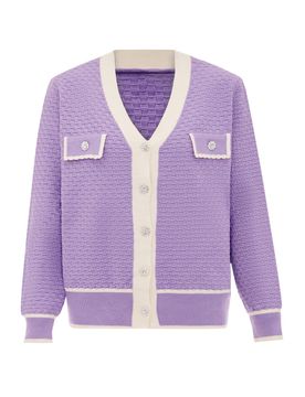 Carato Cárdigan lavanda / blanco