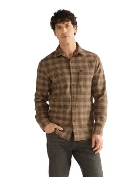 Camicia A Maniche Lunghe 1 Pkt Kangaroo M - Wrangler - FashionsVida