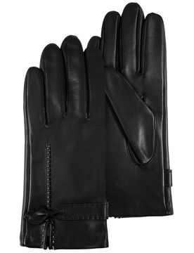 Gants cuir d'agneau nœud Noir noir 6.5