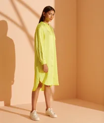 Superdry Damen Limited Edition Seidenhemdkleid Grün - Größe: 38