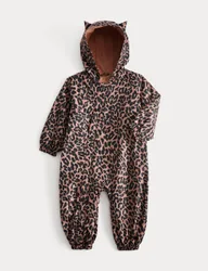 Leopard Print Puddlesuit (6 Mths - 3 Yrs) Brown Female