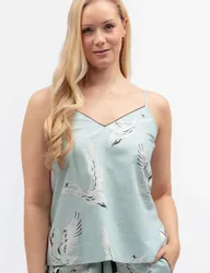 Cotton Modal Swan Print Cami Top Mint female