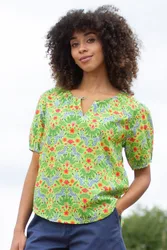Women's Tincleton Cambric Blouse Dazzle in Green Size: Medium - Green - Size: M