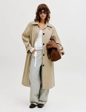 Jack & Jones - Gabardina larga de mujer con cinturón - jack & jones - FashionsVida
