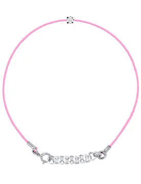 Womens - Bracelet - Pink Nylon - Real Diamond - White - One Size - Diadema - FashionsVida