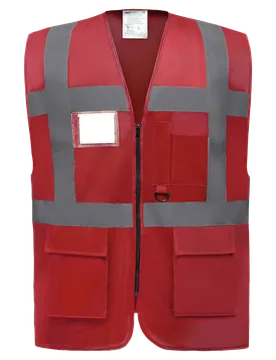 Gilet de travail RETRO multipoches rouge Rouge - Yoko - FashionsVida