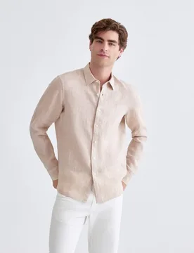 Camisa de hombre tejido lino - Michael Kors - FashionsVida
