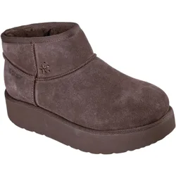 Keep Cozy Leather Womens Chocolate Winter Ankle Boots - Size Uk 6