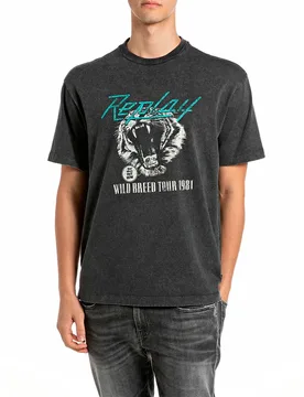 T-shirt à Manches Courtes M12bf.001.7242kg Raven 2XL - Replay - FashionsVida