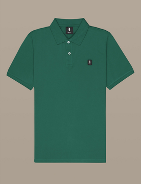 Polo con patch uomo bottle green