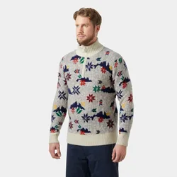 Men's Arctic Ocean Icelander Wool Knit ½ Zip Sweater White 2XL - White - Male
