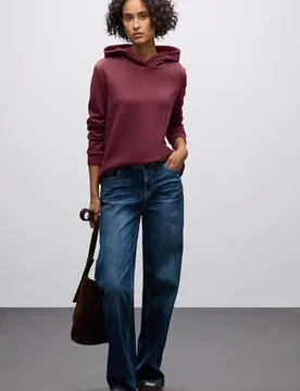 Cupro Sweat Hoodie female Rot - Street One - FashionsVida