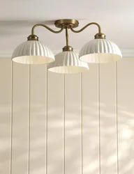 Durford 3 Light Semi Flush Ceiling Light Antique Brass