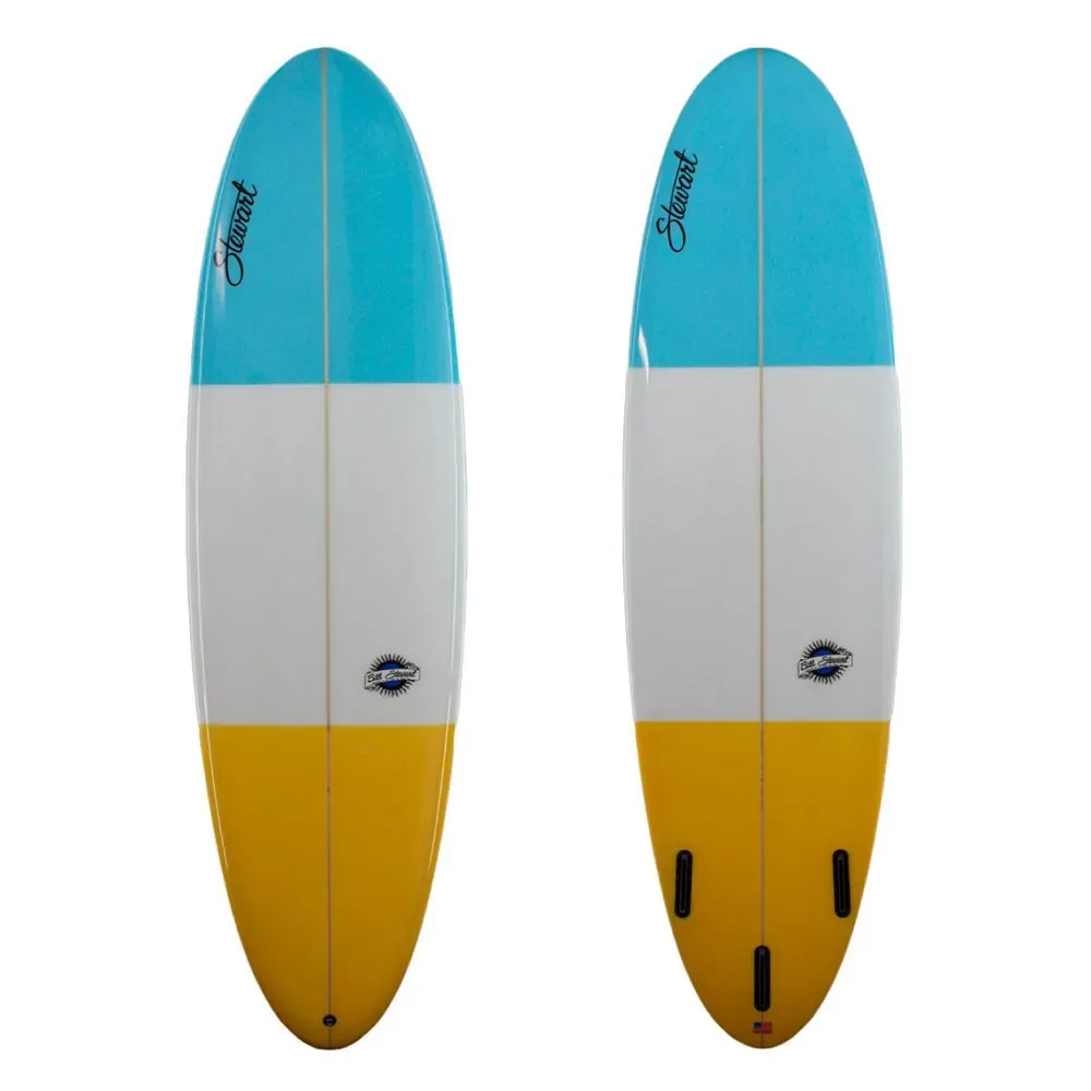 Planche De Surf Fun 7´2´´ Light Blue / White / Orange 218.4 cm unisex - Stewart - FashionsVida