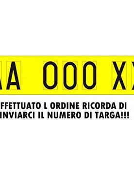 Kit 7 lettere numeri adesivi per targa ripetitrice per portabici