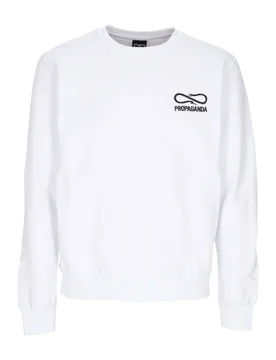 Felpa Girocollo Uomo Logo Embroidery Crewneck White - Propaganda - FashionsVida