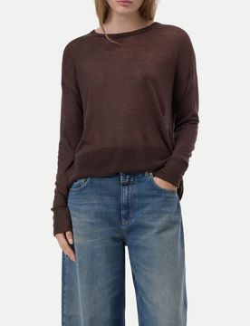 Regular-Fit Strickpullover aus Wolle Braun S