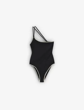 Bañador asimétrico con detalles a contraste y forro interior - Scalpers - FashionsVida