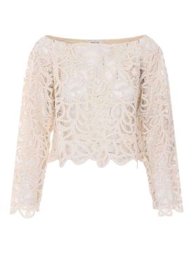 Parte superiore ricamata beige