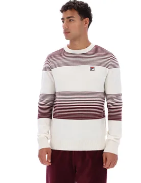 Gardenia Connor Striped Knit Crew Neck - XS - FILA - FashionsVida
