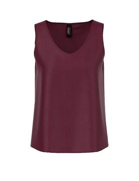 Top de seda rojo oscuro 40